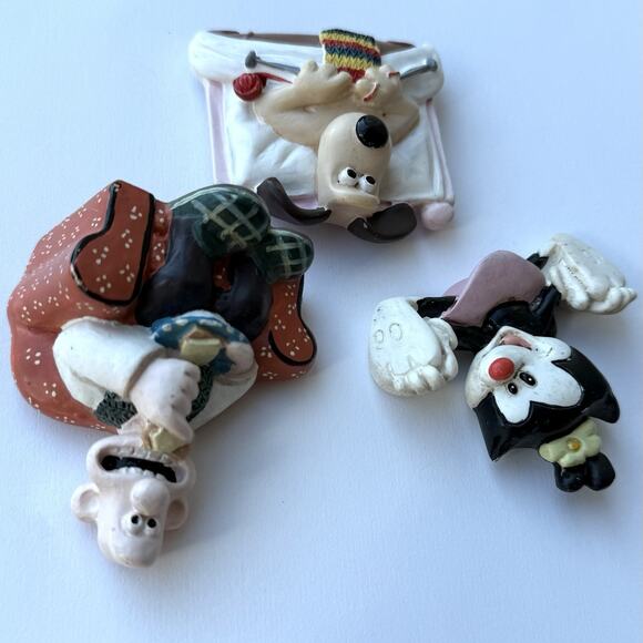 Wallace and Gromit & Dot Fridge Magnets 1989 - Set of 3 Vintage Collector - Picture 3 of 6